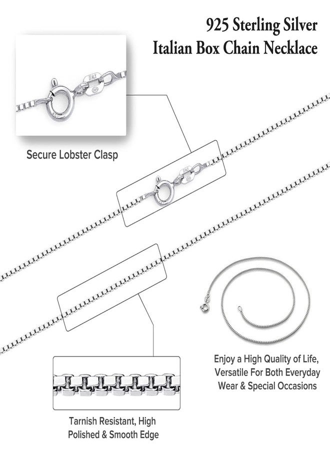 APOLEEA 925 Sterling Silver Italian Box Chain Necklace - Secure Spring Clasp, Perfect for Layering - Durable Necklace & Bracelet Chains for Everyday & Special Occasions - Image 2